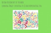 Review: REview days of the week. Learning Target: counting ...€¦ · Review: REview days of the week. Learning Target: counting to 10 and representing ten.