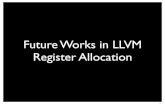 Future Works in LLVM Register Allocationllvm.org/devmtg/2009-10/RegisterAllocationFutureWorks.pdf0 -c 0 0 0 -c Coalescing Sp AX BX Sp AX BX 52. Example 4 Register Pairing (R i, R i+1)