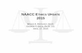 NAACC ETHICS U 2015 - tennlegal.com 2015.pdf · 2015 BRUCE A. MCCURDY, ED.D. GEORGE T. DAVIS ... Consultant with Office of Hearings and Adjudication (FL, MS, KS, TN) Adjunct Professor
