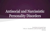 Personality Disorders Antisocial and Narcissistic · ASPD differential diagnosis Substance use disorders-If an adult presents with a substance use d/o, a dx of ASPD is only made if