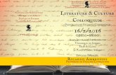 Postgraduate Student Conference 16/2/2016 30 ...€¦ · Programme Department of Literature & Culture Professor of English Literature Language & Literature National & Kapodistrian
