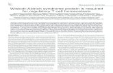 Wiskott-Aldrich syndrome protein is required for ... · advantage in vivo in a WAS patient with a spontaneous revertant mutation, indicating that altered Treg fitness likely explains