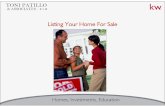 Listing Your Home For Sale - Keller Williams Realty of experience negotiating, managing, marketing,