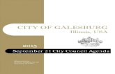 CITY OF GALESBURG · City Manager’s Report September 21, 2015 CONSENT AGENDA #2015-18 Item 15-4099 Repair of Switchgear Staff recommends that the City Council approve the quote