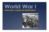 World War I - WordPress.com...Underlying Causes 1. What Causes Most Wars a. Extreme Nationalism (“Super Patriotism” or love for one’s country) b. Imperialism: Spreading the political