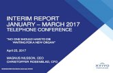 INTERIM REPORT JANUARY MARCH 2017 · January – 3March 2017 Interim report presentation SALES HIGHLIGHTS 2017-Q1 DOUBLE DIGIT GROWTH Net sales Warm perfusion Cold preservation Sales: