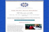 Duke Muslim Alumni Newsletter · (20:114) You are receiving this newsletter as someone registered as a Muslim by the Duke Alumni ... from guest speakers, and 8-rakat taraweeh. Staff