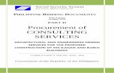 PART II Procurement of CONSULTING SERVICES October 2016 PART II Procurement of CONSULTING SERVICES ARCHITECTURAL AND ENGINEERING DESIGN ... a&e design services for proposed sss ilagan