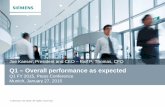 Q1 – Overall performance as expected · Q1 FY 2015, Press Conference ... uncertainties and factors, including, but not limited to those described in disclosures, in particular in