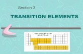 TRANSITION ELEMENTS Section 3 · Transition elements provide the materials for many things including electricity in your home and steel for construction. Vocabulary: •Catalyst •Lanthanide