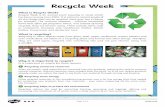 Questions About Recycle Week - wernethprimary.org.uk€¦ · Questions About Recycle Week Answers 1. In your own words, explain what Recycle Week is. Own explanation 2. Why do you