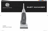 Hoover Vacuum Cleaner Dust Manager DM6210 Instruction ... · Congratulations on the purchase of your new Hoover Dust Manager. This highly advanced machine makes cleaning easier and