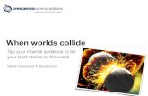 When worlds collide - Ragan Communications€¦ · When worlds collide Tap your internal audience to tell your best stories to the world Steve Crescenzo • @crescenzo