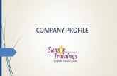 COMPANY PROFILE · 2018. 8. 28. · COMPANY PROFILE . About SUNSON TRAININGS Sunson Trainings (Corporate Training Company) , a pioneer in the field of imparting knowledge based training,