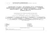 SPENT FUEL STABILITY UNDER REPOSITORY CONDITIONS – …€¦ · repository conditions – final report of the european project contract n° fikw-ct-2001-00192 sfs 1st november 2001
