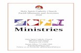 Ministries - Holy Spirit Catholic Church€¦ · Ministries are listed alphabetically. Below is a topical listing. PARISH LITURGY ... The Liturgical calendar and seasons are also