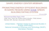 SAARC ENERGY CENTER WEBINAR: PROMOTING ENERGY … · 2020. 6. 26. · SAARC ENERGY CENTER WEBINAR: PROMOTING ENERGY EFFICIENT BUILDINGS ... 9. EDGE App Interface 10. Q & A Session