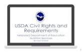 USDA Civil Rights and Requirements - Nebraska · Civil Rights Legislation. 8. Civil Rights Restoration Act of 1987: clarifies the intent of Congress as it relates to the scope of
