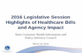 2016 Legislative Session Highlights of Healthcare Bills ......Mar 24, 2016  · 2016 Legislative Session Highlights of Healthcare Bills and Agency Impact State Consumer Health Information
