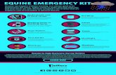 Equine Emergency Kit - Jeffers Pet · Beds or Blankets Waste Disposal Bags or Disposable Litter Box Supplements Medicines and Supplements ... Information should be kept in a waterproof