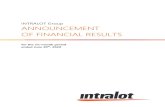 INTRALOT Group ANNOUNCEMENT OF FINANCIAL RESULTSthe transition to the new Sports Betting era in Turkey (driven by a market share reduction and revised commercial terms), as well as