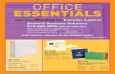 OFFICE ESSENTIALS - ECI Software Solutions · OFFICE ESSENTIALS Your One Stop Shop For Everyday Supplies Standard View Binders Standard Binders BSN 09953 White, 1" $1.69 EA BSN 09957