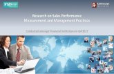 Research on Sales Performance Measurement and Management ...€¦ · Conducted amongst Financial Institutions in Q4’2017. Why look at Sales Measurement and Management now? ... Consultant