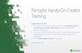 Panopto Hands-On Creator Training · •Best practices for online video •Panopto overview •Demo of Recorder •Tips for being on camera •Activity: Make a recording with audio,