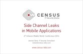Side Channel Leaks in Mobile ApplicationsSide Channel Leaks in Mobile Applications 6th Infocom Mobile World Conference 2016 Ioannis Stais, IT Security Consultant ... Android Keyboard