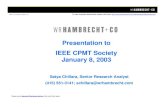 Presentation to IEEE CPMT Society January 8, 2003 · Presentation to IEEE CPMT Society January 8, 2003 Please see the Important Disclosures Section at the end of this report. ...