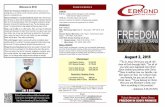Welcome to ECC! WEEKLY SCHEDULEstorage.cloversites.com/edmondchristianchurch/documents/Sunday … · Today’s Message by: Nathan Ohmart FREEDOM IN GOD ’S PROMISE August 2, 2015