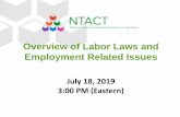 Overview of Labor Laws and Employment Related Issues FLSA... · Standards Act to program participants, employees, employers, ... •Each participant in a community-based rehabilitation