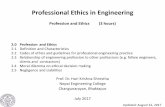 Professional Ethics in Engineeringnec.edu.np/faculty/hariks/Chapter 2 Profession and Ethics_HKS.pdf · IEEE Code of Ethics: 1. to accept responsibility in making decisions consistent