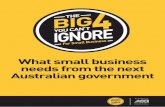 What small business needs from the next Australian government · exciting grass-roots election year initiative, Small Business. Too Big to Ignore. More than 700 small business people
