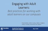 Engaging with Adult Learners - cal.psu.edu Engaging with Adult Learners: Best practices for working
