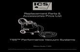 Replacement Parts & Accessories Price List - ICS Diamond Tools2018 ICS, Blount International Inc. Supersedes all previous pricing. Specifications and pricing are subect to change without