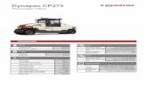 Dynapac CP275 - UniQuipDynapac CP275 Pneumatic rollers Technical data Dimensions A. Wheelbase 4250 mm B. Width 2370 mm H1. Height, with canopy/cab 3080 mm H2. Height, w/o canopy/cab