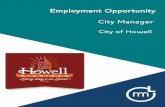 Employment Opportunity City Manager · 2019. 7. 26. · Howell is, at its core, a community built around its families. As part of a five-government authority, Howell can offer parks
