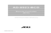 AD-8923-BCD - A&D Company · 2018. 4. 17. · AD-8923-BCD. Connection example to the AD-4212C and a PLC Note Be sure to ground the AD-4212C and the AD-8923-BCD. PLC RS-232C connector