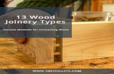 13 Wood Joinery Types - Just wood it! · 13 Wood Joinery Types 1. Basic Butt Joint Butt Joints are the most basic method for connecting two pieces of wood, and while it isn't the