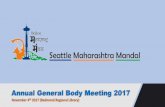 Annual General Body Meeting 2017 - Seattle Maharashtra Mandal · 2017. 12. 7. · • Poetic decoration center pieces and funny Puneri patya. • Artistic decoration using colorful