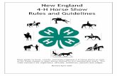 New England 4-H Horse Show Rules and Guidelines state/regional 4-H horse shows as well as for those