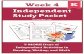 Week 4 K Independent Study Packet - Weebly · Activity Menu Parent/Guardian Signature: Writing SEL Reading Math Other Fun Stu Interesting Animals: Whales Searching for Text Features