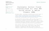 NOJA Power Solar Farm.…  · Web viewThe Kanowna Solar farm connection joins a long list of medium scale distributed generation projects for which NOJA Power have provided the point