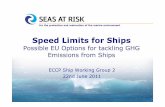 Possible EU Options for tackling GHG Emissions from Ships · RoRo: 17% 17.7knts (down 13%*) Bulk: 14% 12.5knts (down 13%*) Container: 53% 12.0knts (down 52%*) * On design speed. ...