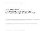 ab187391 SimpleStep ELISA Kit Human Transferrin · ab187391 Human Transferrin SimpleStep ELISA Kit 5 7. Materials Required, Not Supplied These materials are not included in the kit,