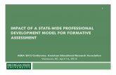 IMPACT OF A STATE-WIDE PROFESSIONAL DEVELOPMENT … · Formative Assessment in Michigan (Vincent Dean, MDE) Overview of the FAME Research Agenda (Amelia Wenk Gotwals, MSU) The Influence