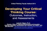 Developing Your Critical Thinking Course · generalization, analysis, viewpoint, ... • Scientific Reasoning (hypothesis testing) • Statistical Reasoning (likelihood and probability)