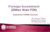 Intensive FEMA Course · 12/14/2018  · Portfolio Investor or FPI xFPI only by SEBI-registered FPIs xForeign Portfolio Investment E\ DQ\ 352, < 10% in Listed Co. xEven Primary Subscription