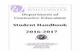 Student'Handbook' 201612017' 16-17.pdf5 2016-17 Handbook Helping Relationships - studies that provide an understanding of the counseling process in a multicultural society. Group Work